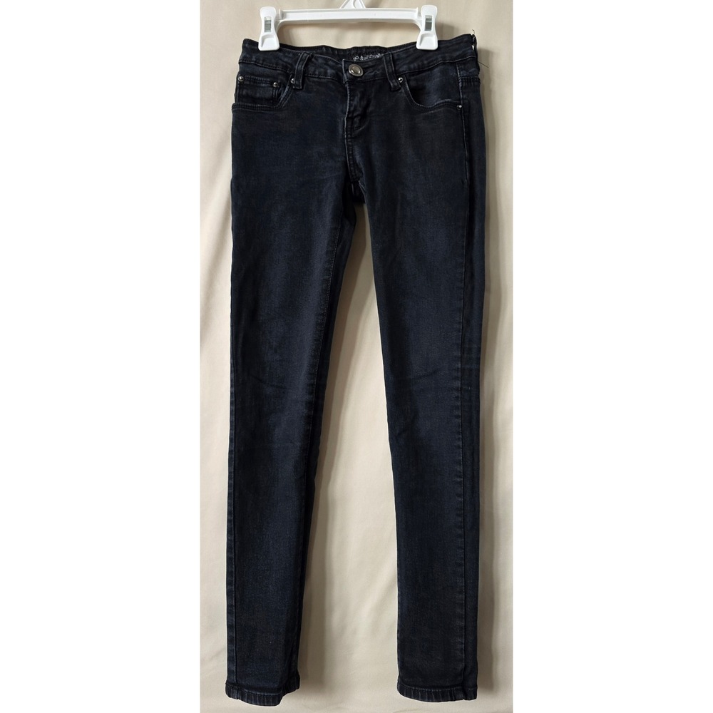 Dolce & Gabbana Skinny Jeans Black Faded Denim Logo Plaque Made in Italy Size 27